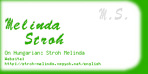 melinda stroh business card